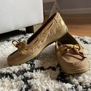 Sperry Women’s Angelfish Linen Eyelet Boat Shoes